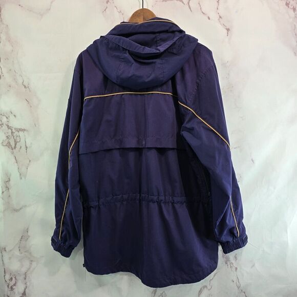 Vintage LL Bean Jacket Womens Medium Blue Anorak Zip Hooded Windbreaker Nordic - Picture 5 of 15